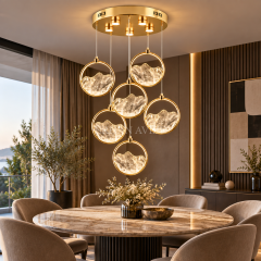 EASD-396 6’lı Gold Modern Sarkıt LED Avize