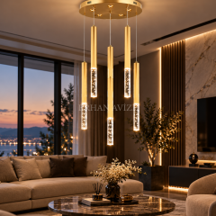 EASD-525 6’lı Gold Modern Sarkıt LED Avize